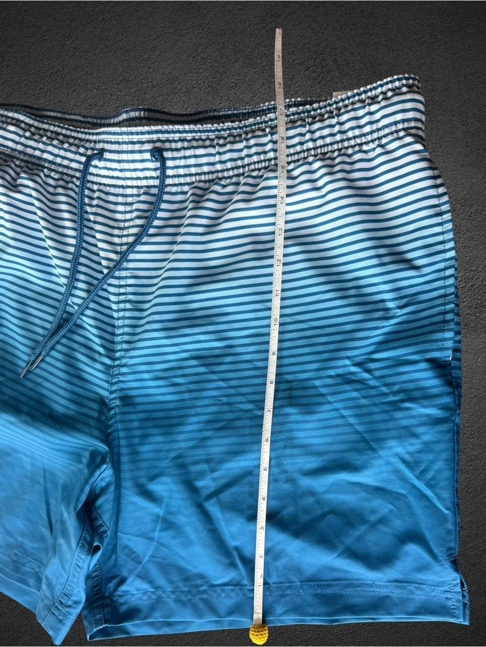 NWT George Men’s Blue Ombre Striped Swim Trunks Shorts XL 40-42
